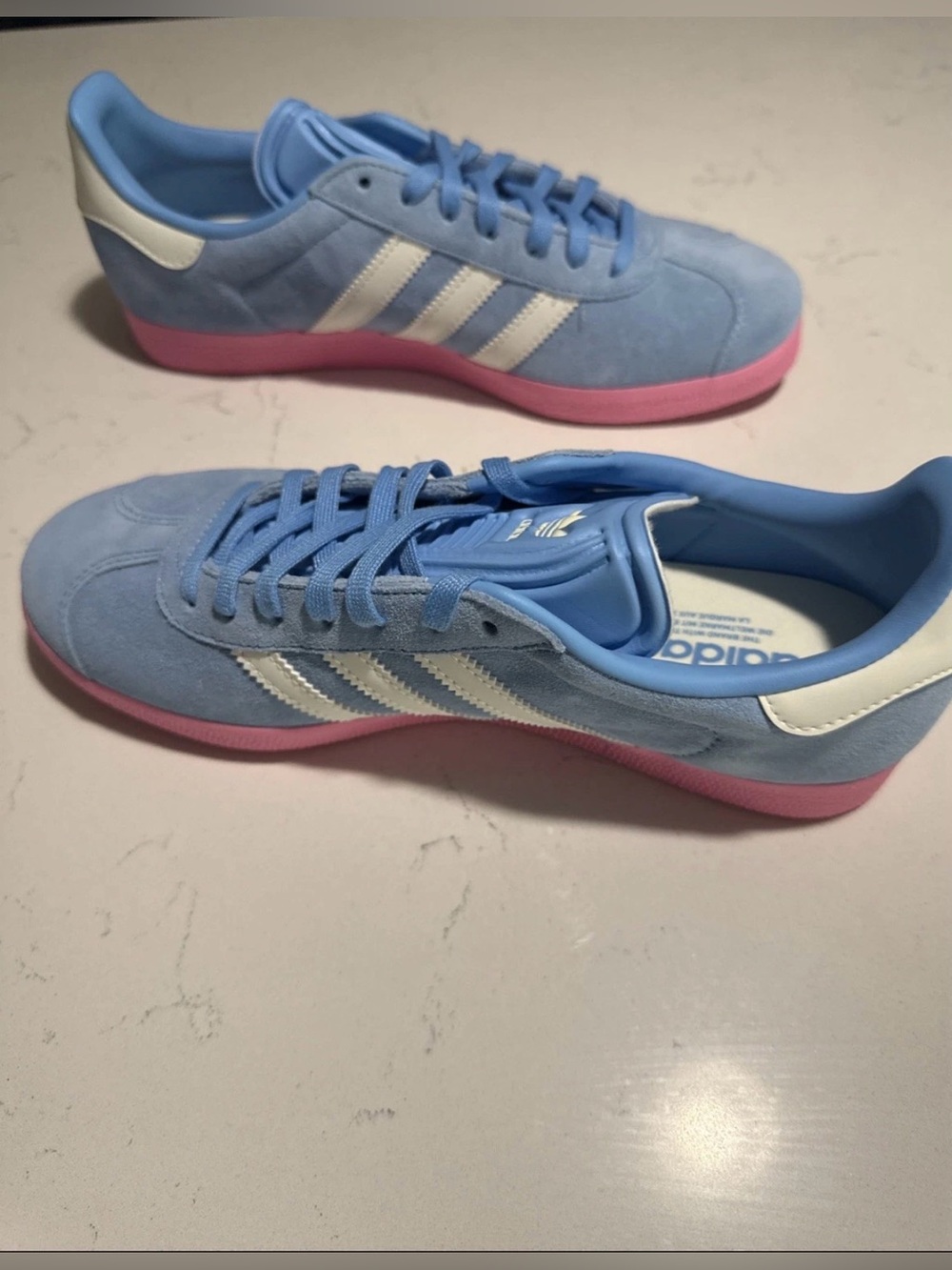 Adidas Gazelle Semi Blue Intense Pink Sneakers Size US Men 8 / Women 9